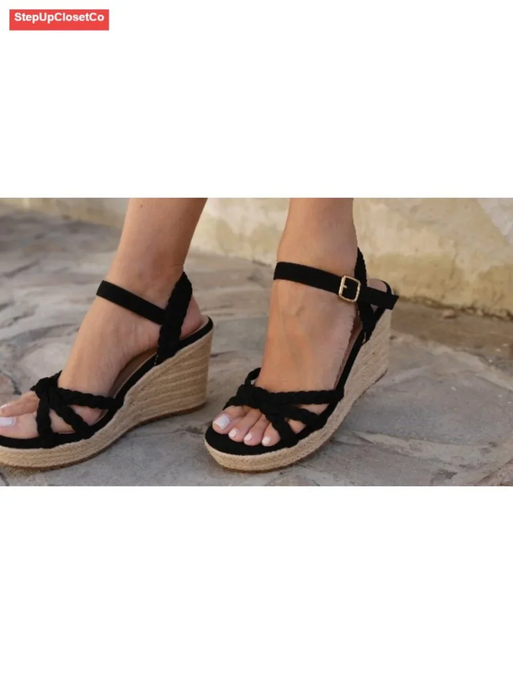 Espadrille Wedge Sandals with Ankle Strap Platform Heels Summer